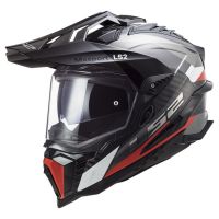 LS2 MX701 EXPLORER CARBON FRONTIER adventure helma šedá-titan/červená